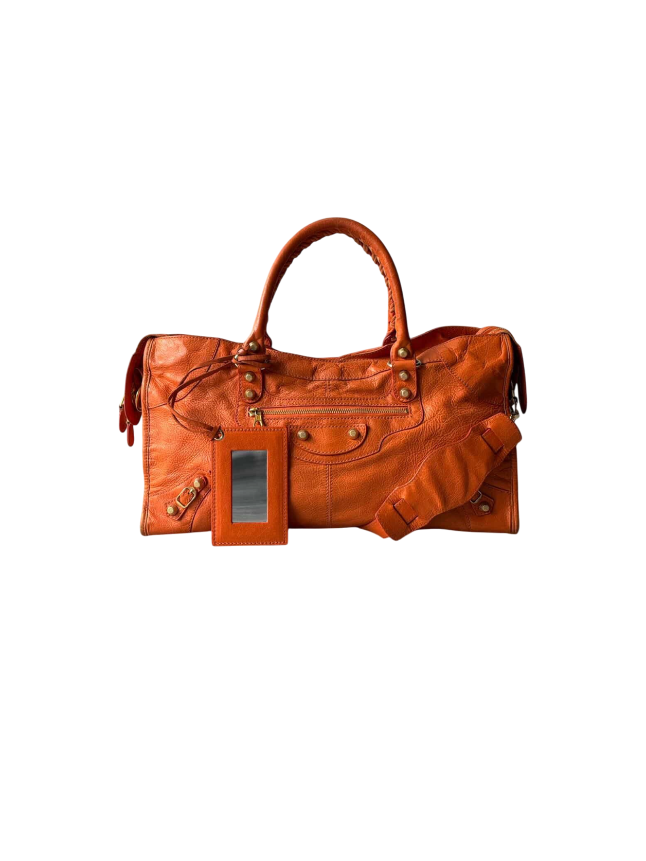 Balenciaga City Part Time Giant 12 Orange Lambskin Bag