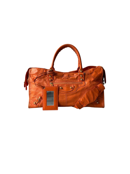 Balenciaga City Part Time Giant 12 Orange Lambskin Bag