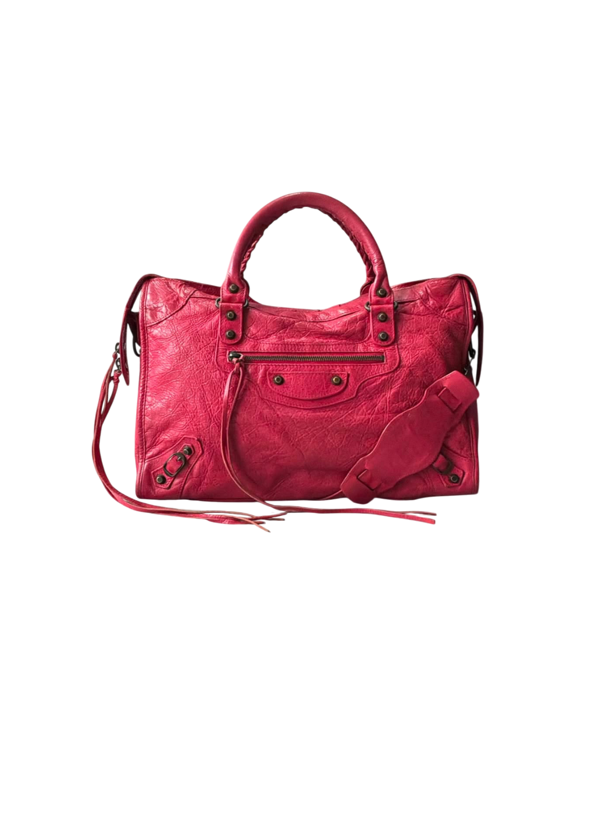 Balenciaga City Red Lambskin Bag