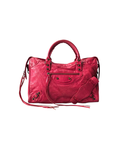 Balenciaga City Red Lambskin Bag
