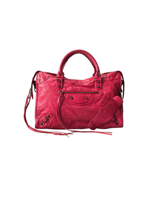 Balenciaga City Red Lambskin Bag