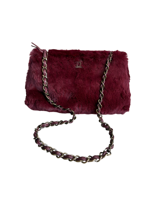 Chanel Vintage Rabbit Fur Shoulder Bag