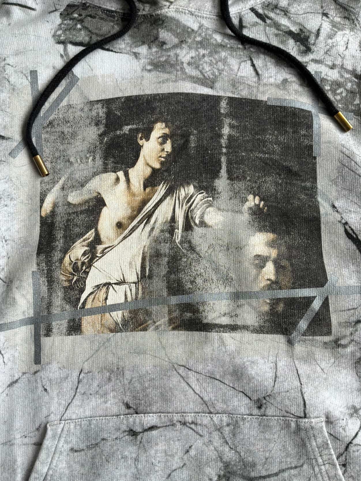 Off White Caravaggio Marble Print Hoodie