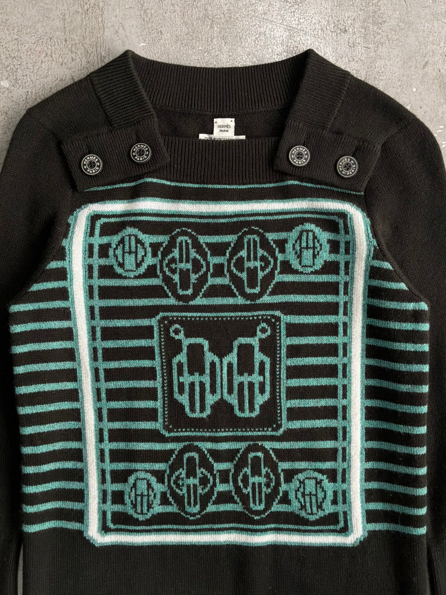 Hermes Geometric Pattern Cashmere Dress