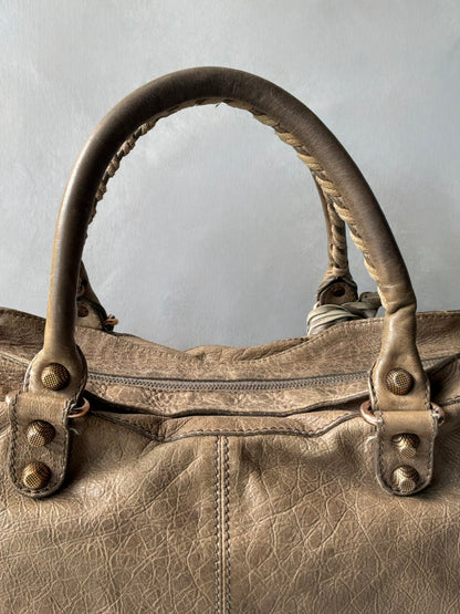 Balenciaga Part Time Taupe on Bronze Giant 12 Lambskin Bag
