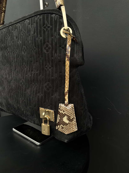 Louis Vuitton Suede Monogram Python Handle Shoulder Bag