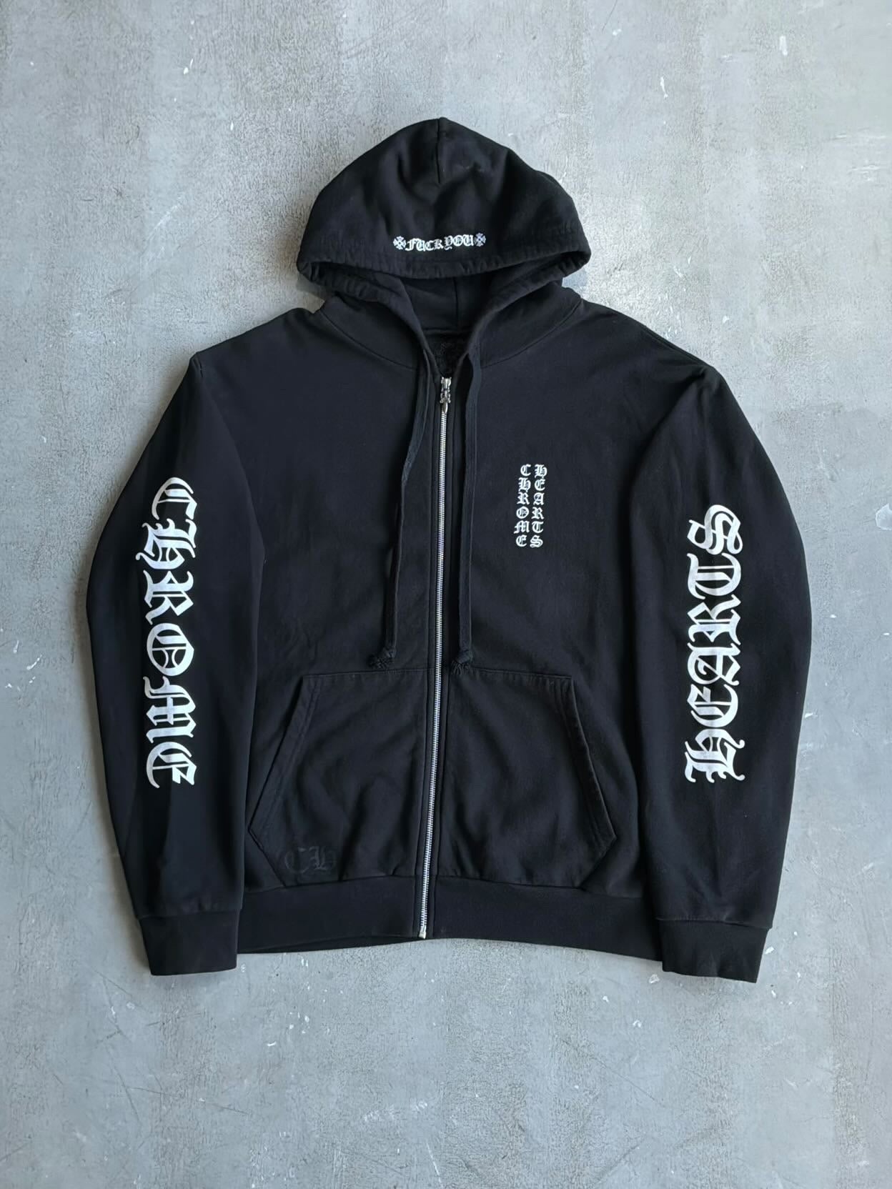 Chrome Hearts Sleeve Script Zip Hoodie