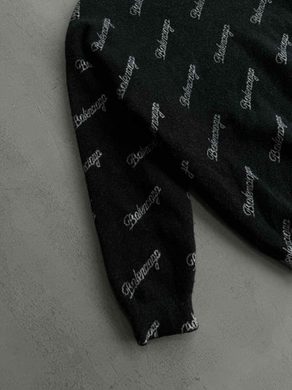 Balenciaga All Over Print Logo Sweater