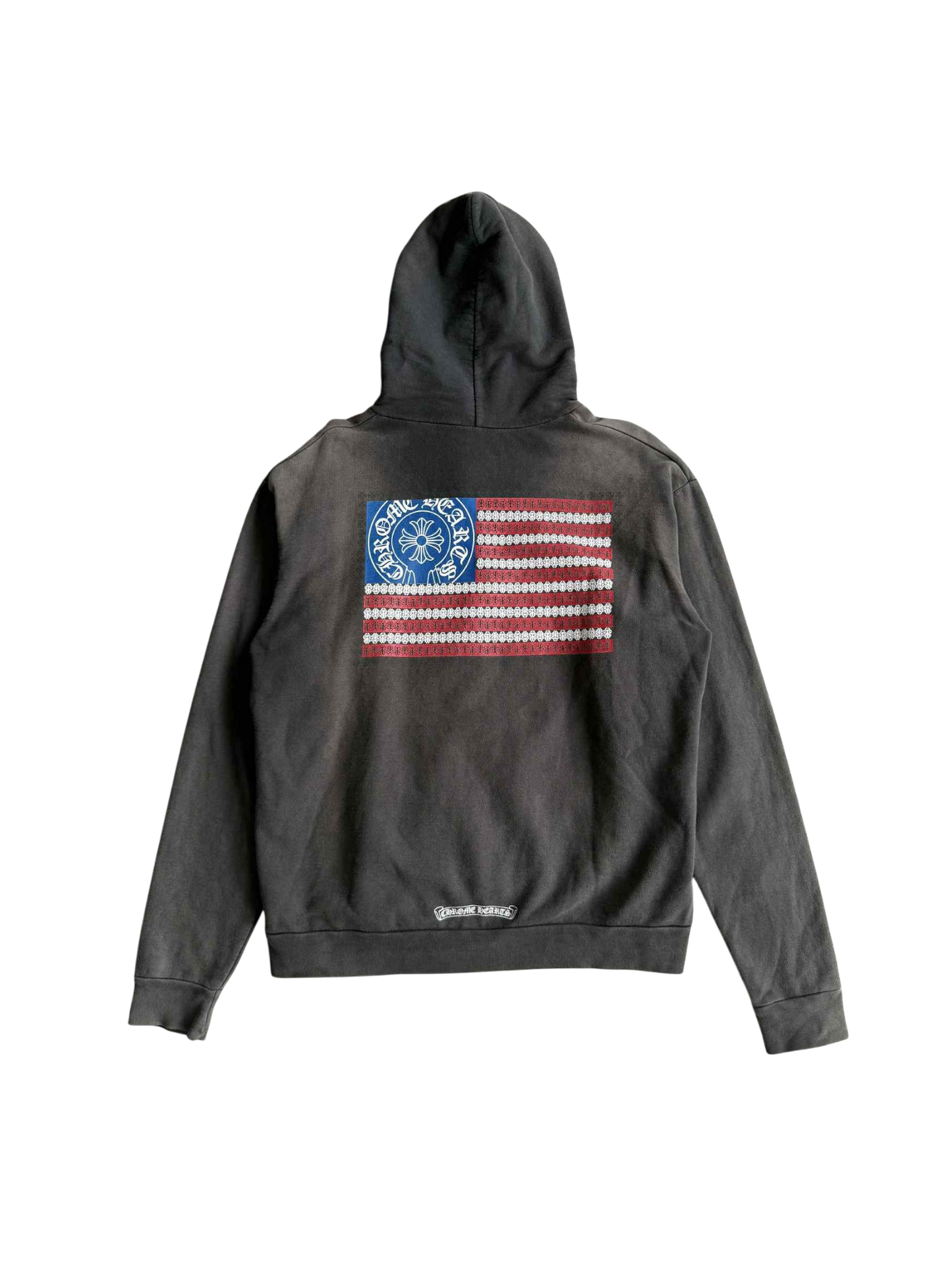 Chrome Hearts American Flag Faded Pullover Hoodie