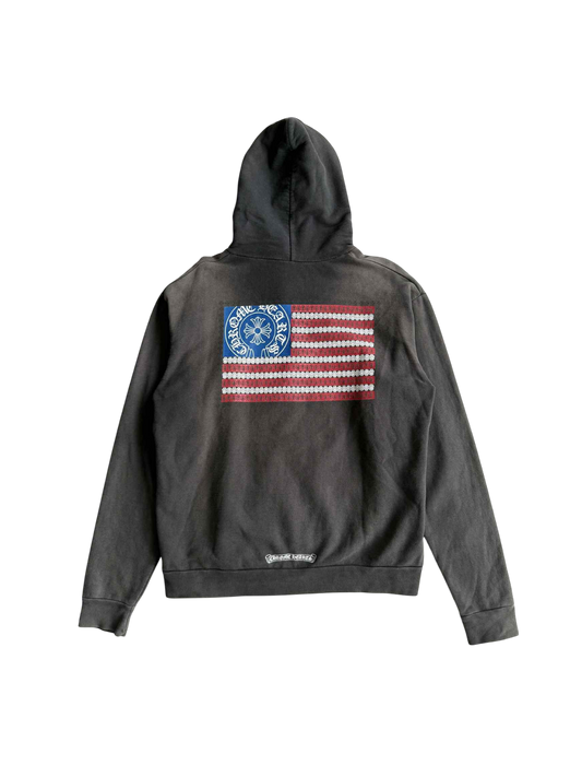 Chrome Hearts American Flag Faded Pullover Hoodie