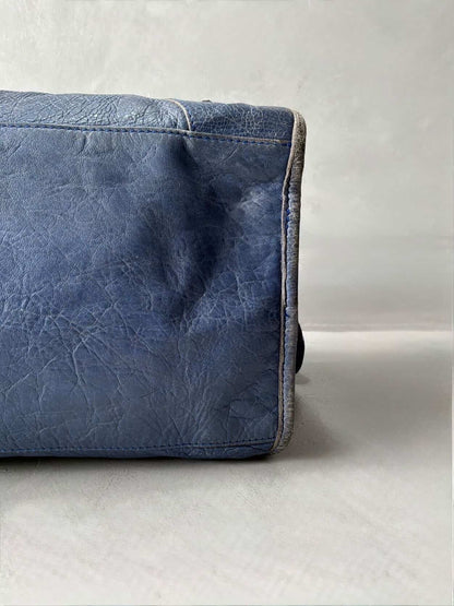 Balenciaga City Part Time Navy Lambskin Bag