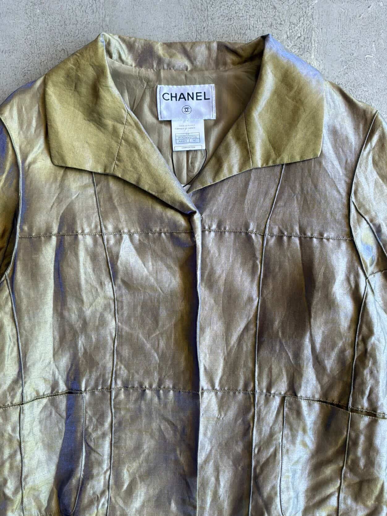 1999 Chanel Silk Nylon Metallic Blazer