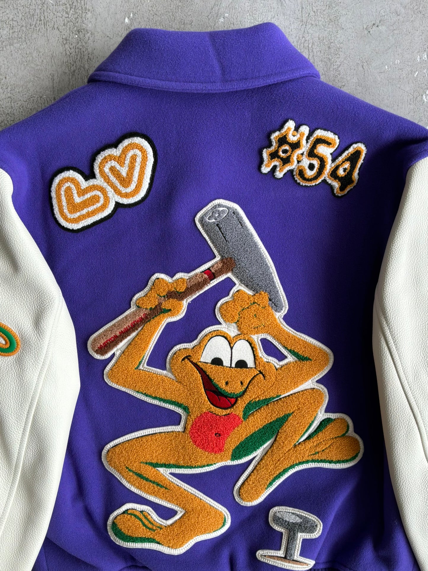 Louis Vuitton Purple Cartoon Patch Varsity Jacket
