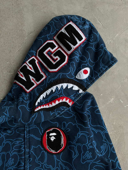 Bape 30th Anniversary Blue Camou Shark Full Zip Hoodie