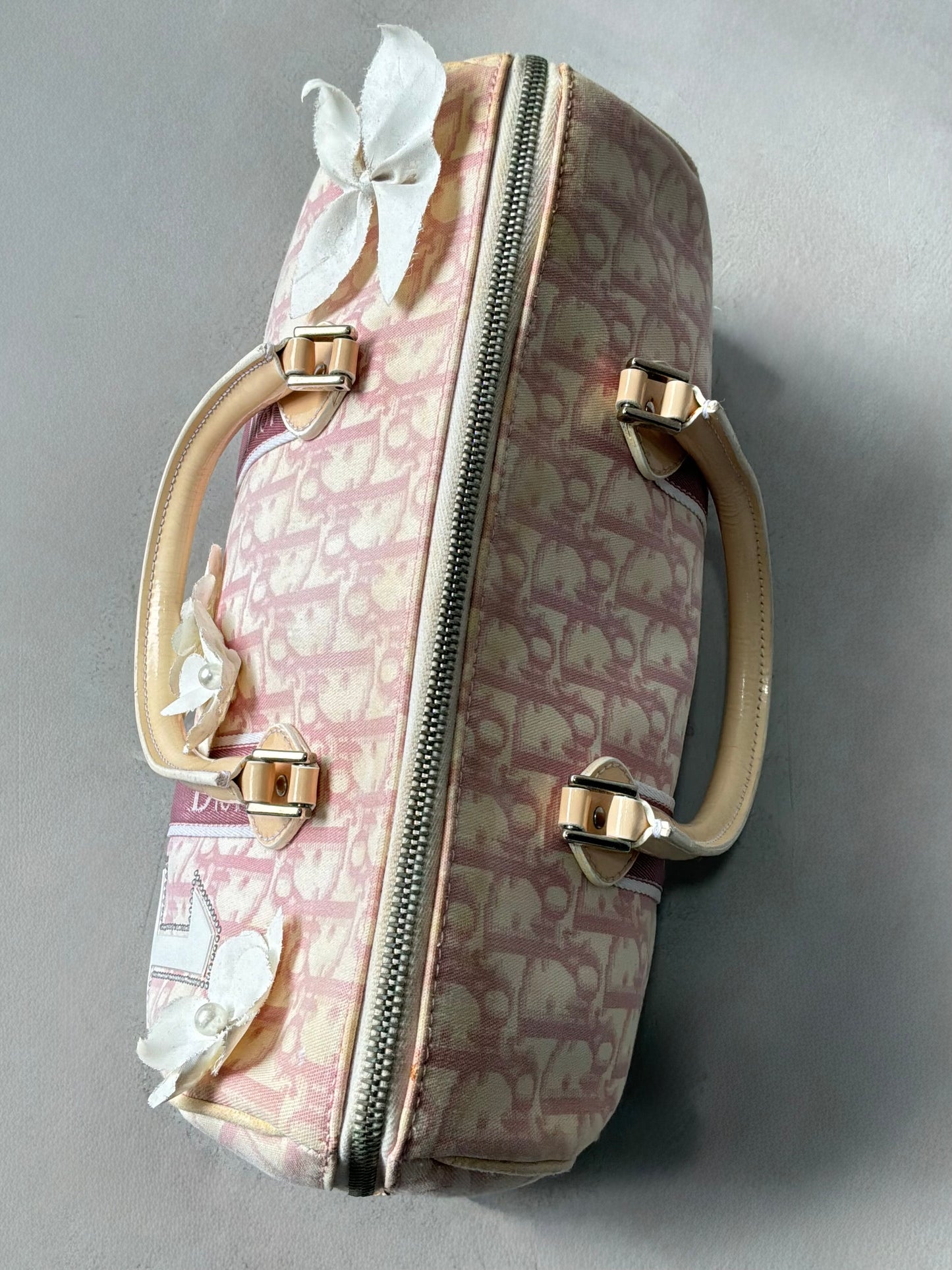 Dior Pink Trotter Flower Boston Bag