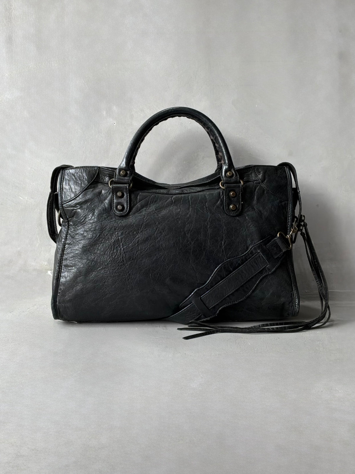 Balenciaga Classic City Black on Brass Lambskin Bag