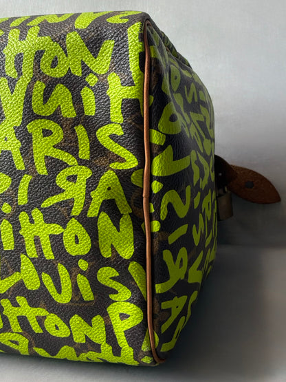 Louis Vuitton x Stephen Sprouse Green Graffiti Speedy 30 Bag
