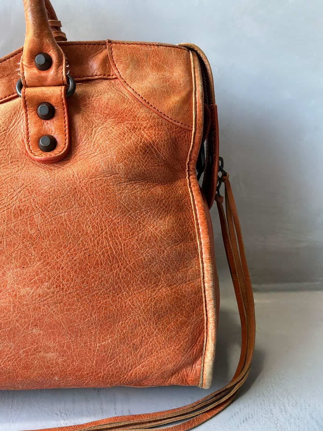 Balenciaga Classic City Orange Lambskin Bag