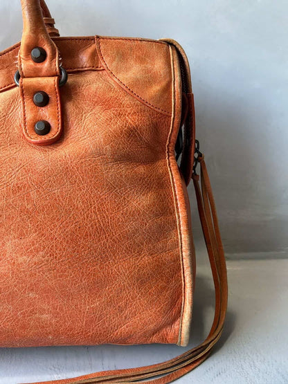 Balenciaga Classic City Orange Lambskin Bag