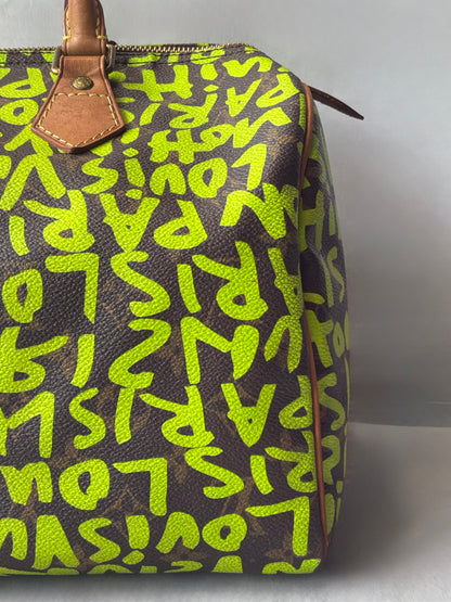 Louis Vuitton x Stephen Sprouse Green Graffiti Speedy 30 Bag