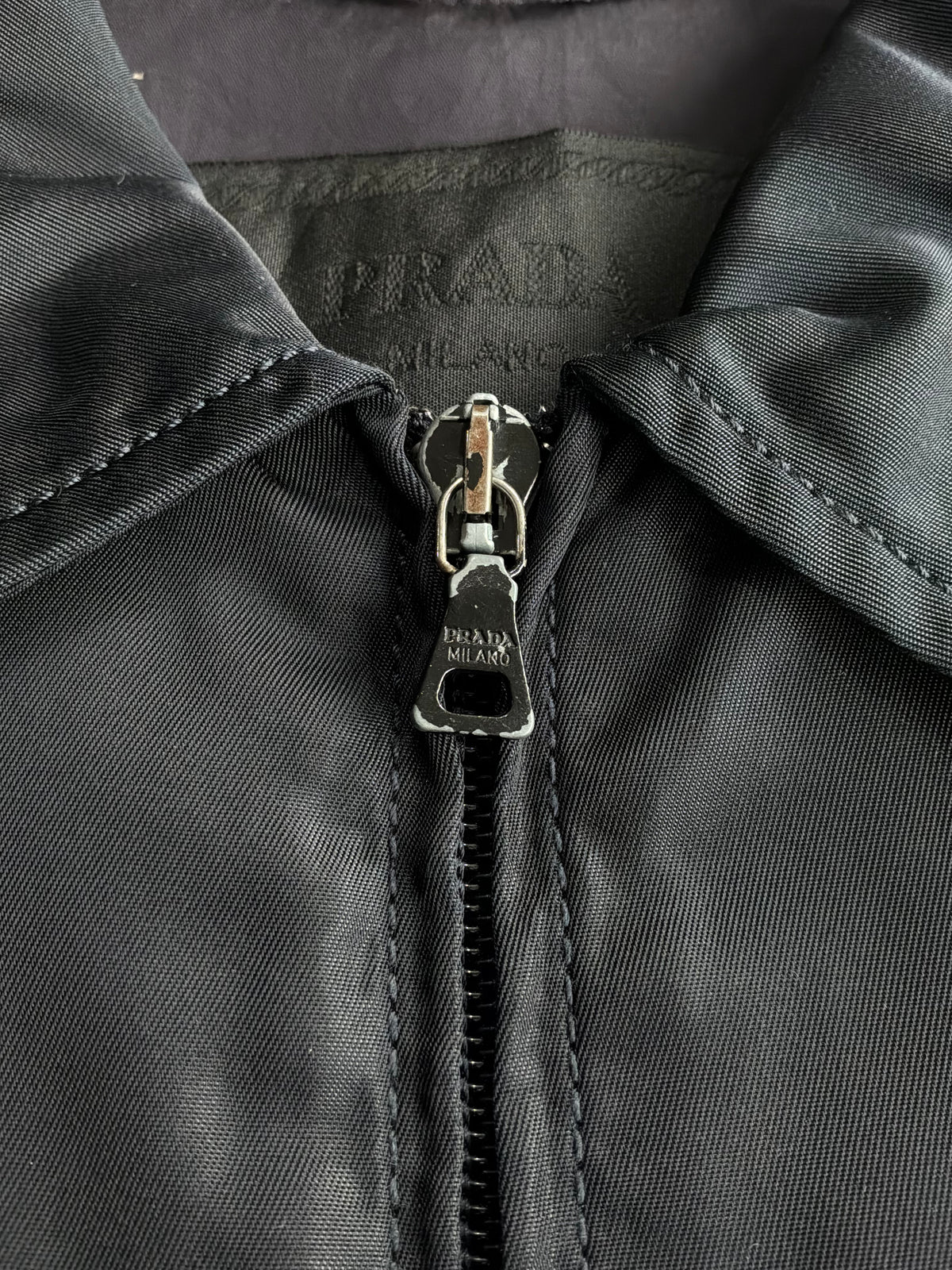 Vintage Prada Navy Nylon Harrington Jacket
