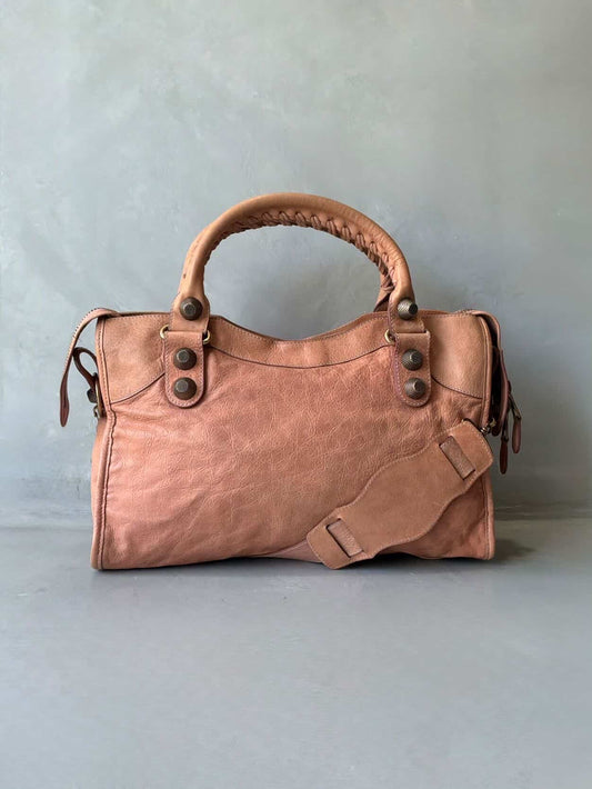 Balenciaga City Classic Giant 21 Salmon Pink Lambskin Bag