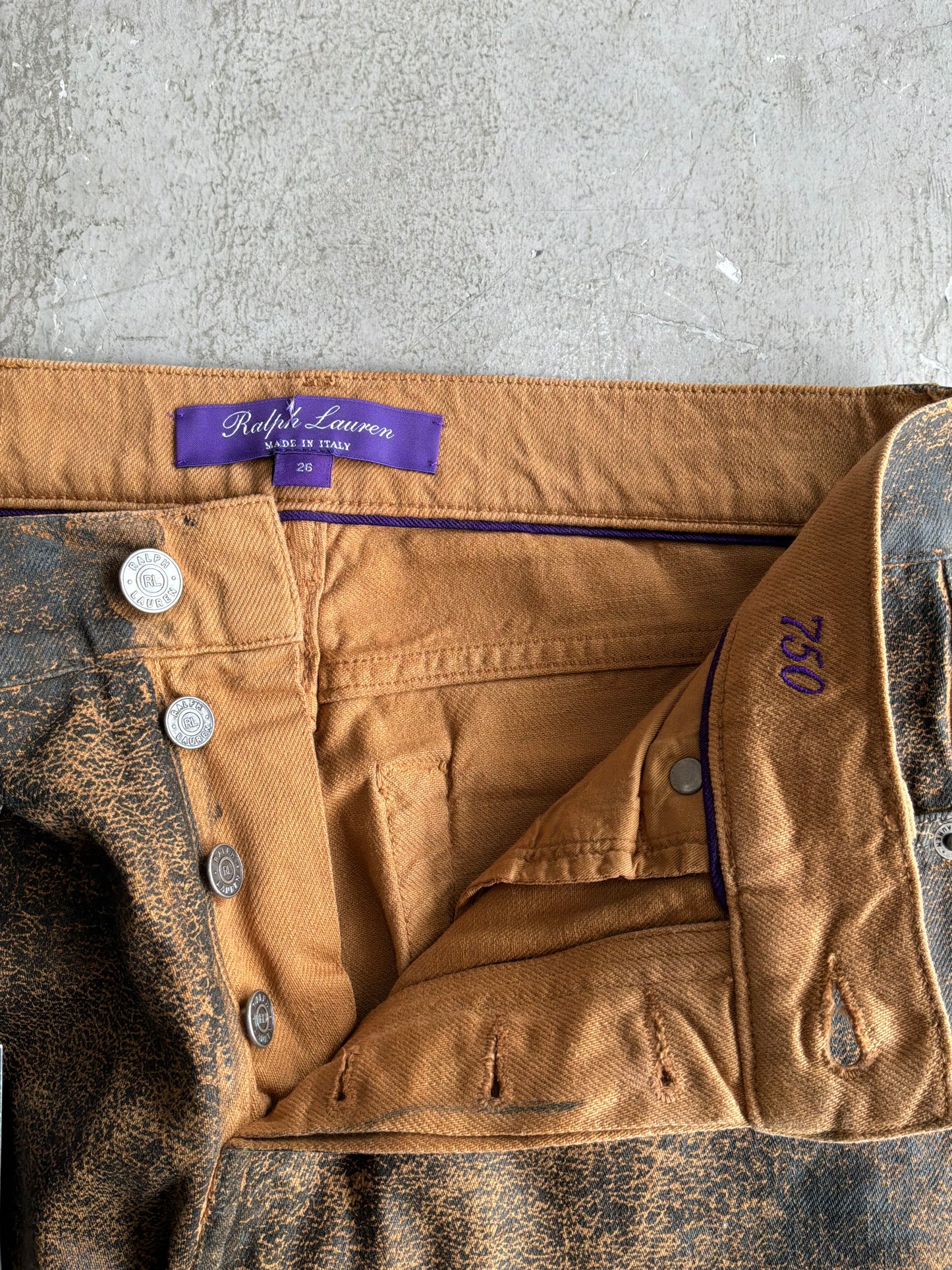 Ralph Lauren Purple Label Wax Coated Jeans