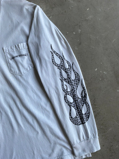90s Chrome Hearts Flame Sleeves Spine Cross Longsleeves
