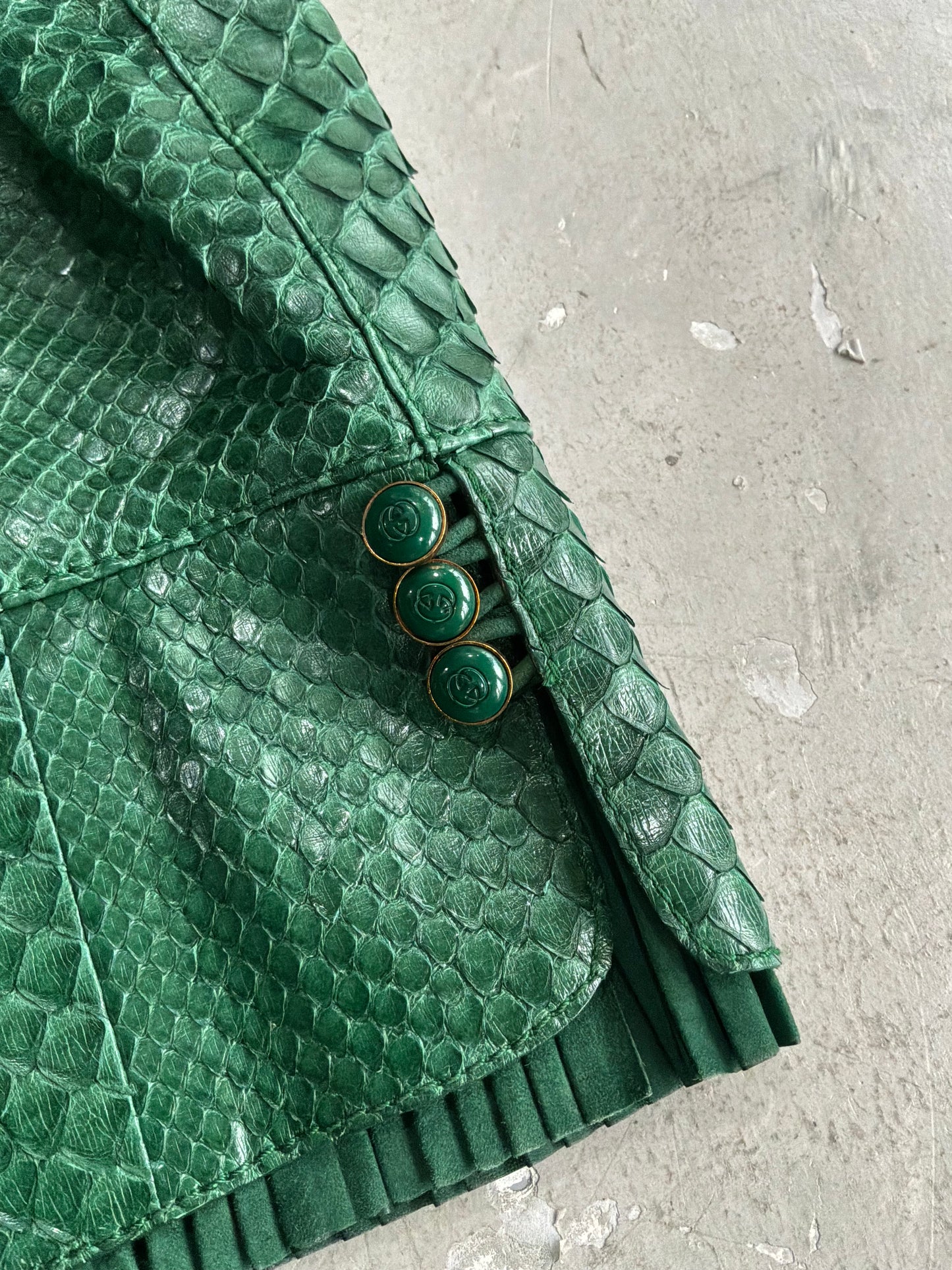 2006 Gucci Runway Python Leather Jacket