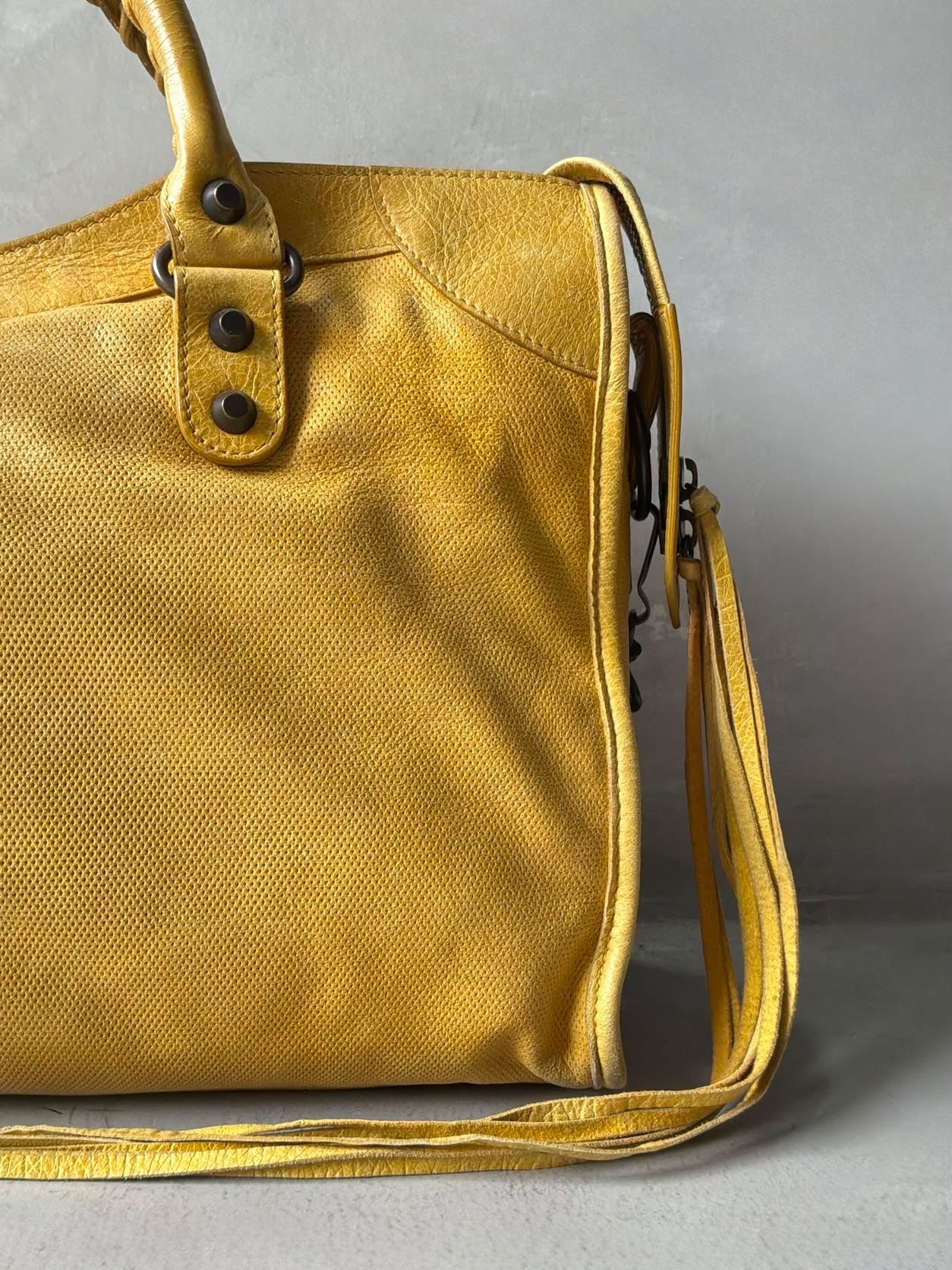 Balenciaga City Lemon Lambskin Bag