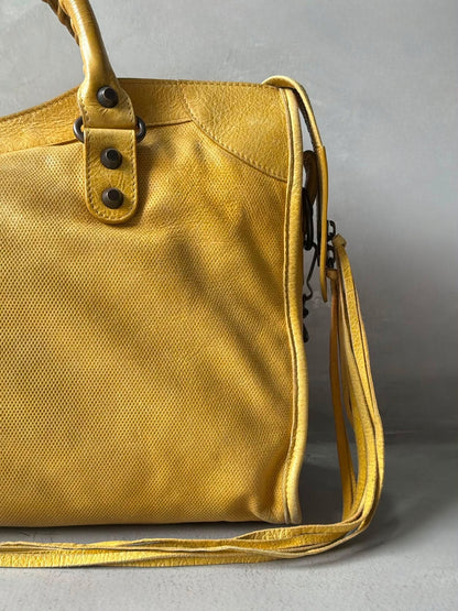 Balenciaga City Lemon Lambskin Bag
