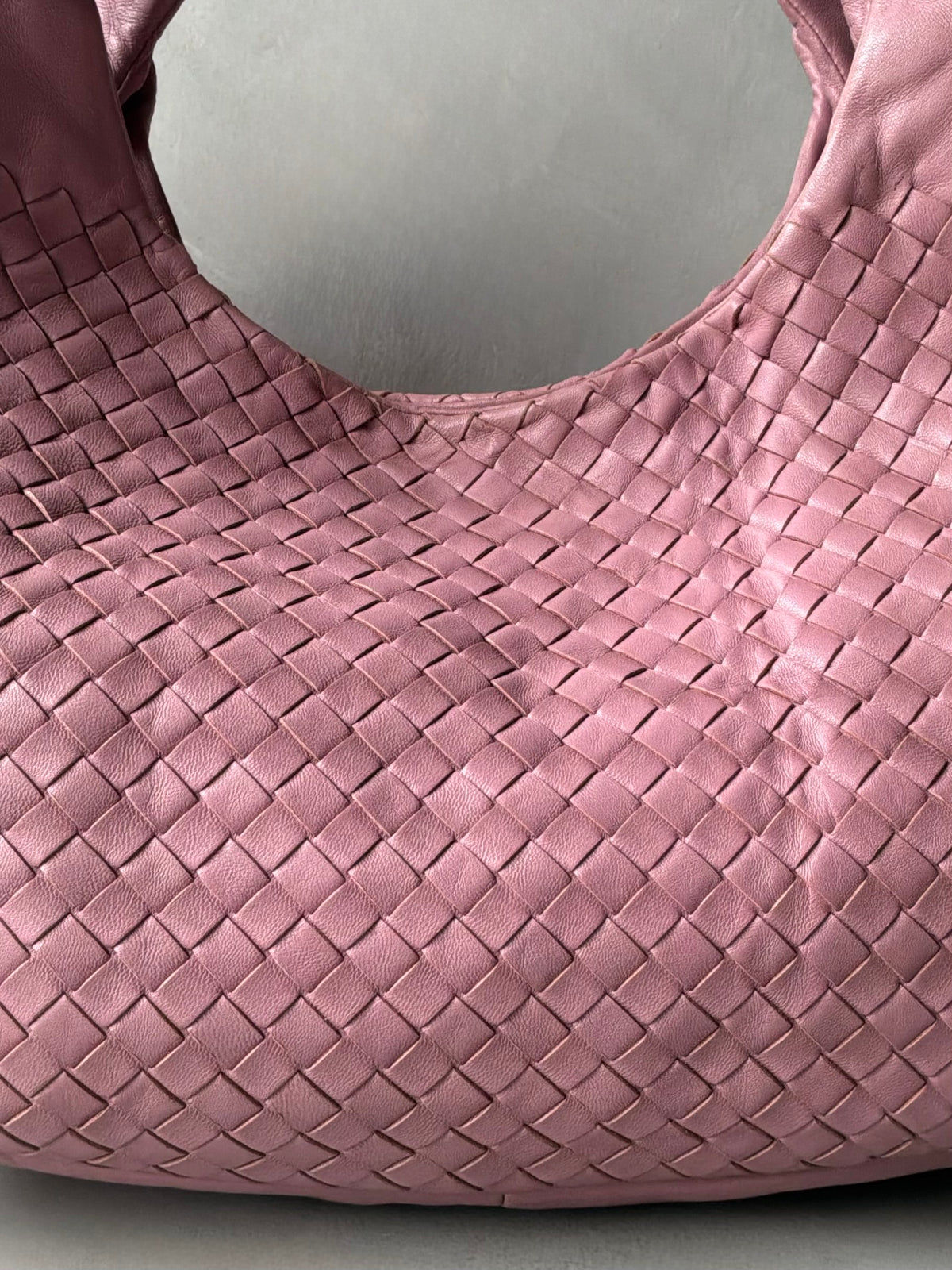 Bottega Veneta Pink Campana Intrecciato Hobo Bag