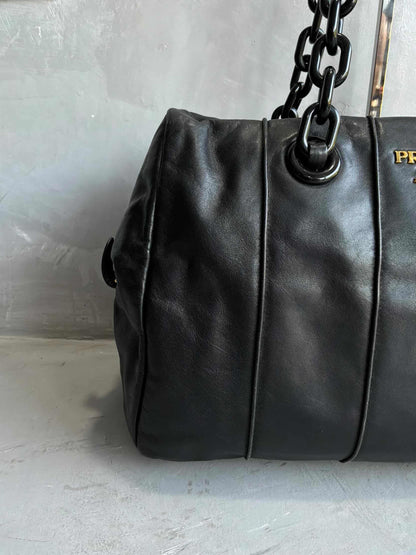 Prada Soft Calfskin Big Chain Shoulder Bag