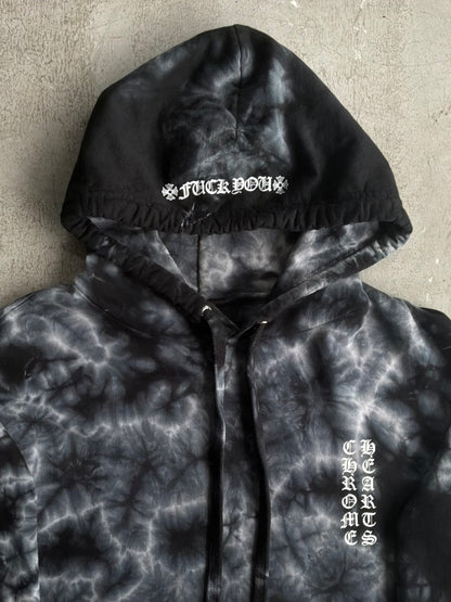 Chrome Hearts Horseshoe Script Tie Dye Pull Over Hoodie