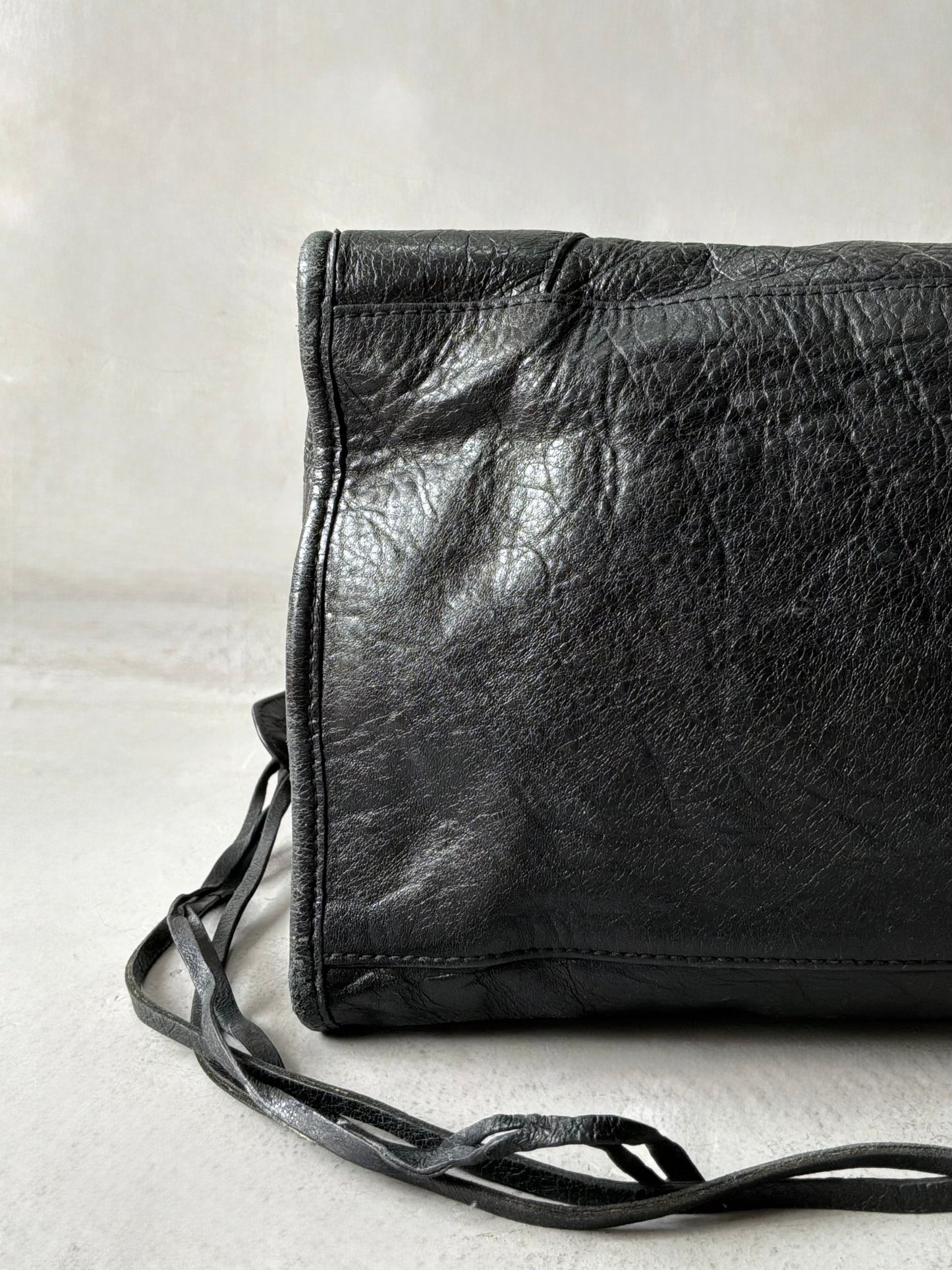 Balenciaga Part Time Black on Brass Lambskin Bag