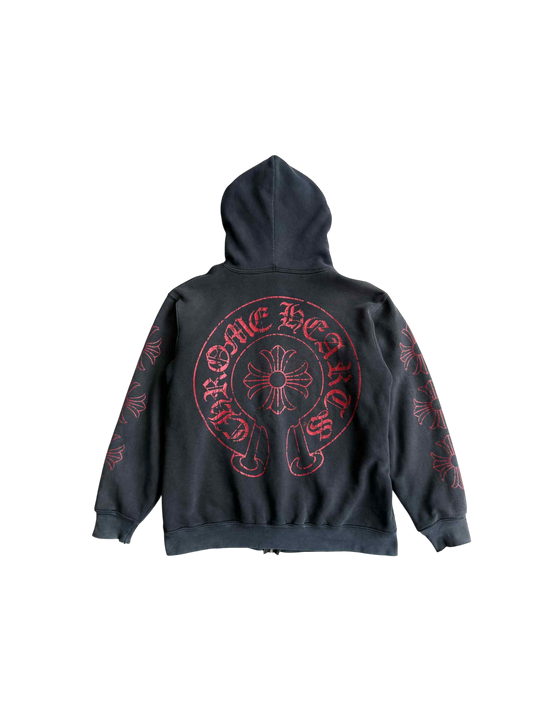 Chrome Hearts Red Horseshoe Hoodie