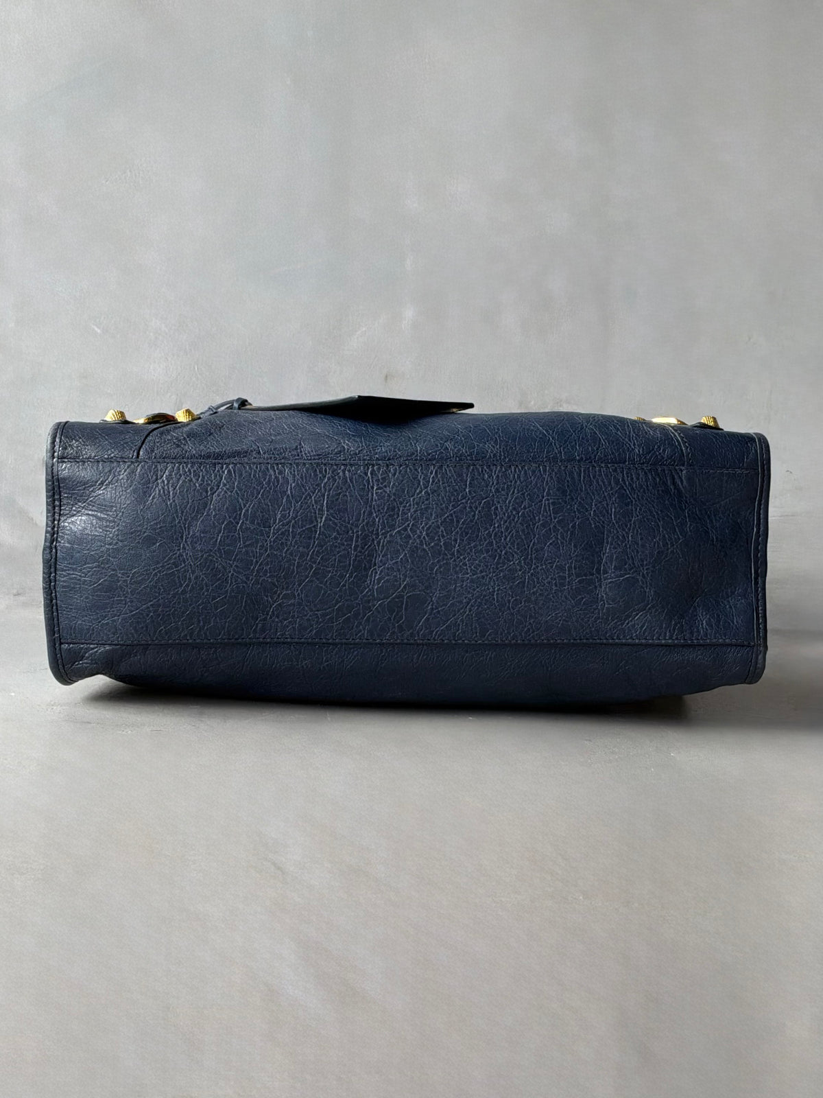 Balenciaga Classic City Navy on Gold Giant 12 Lambskin Bag