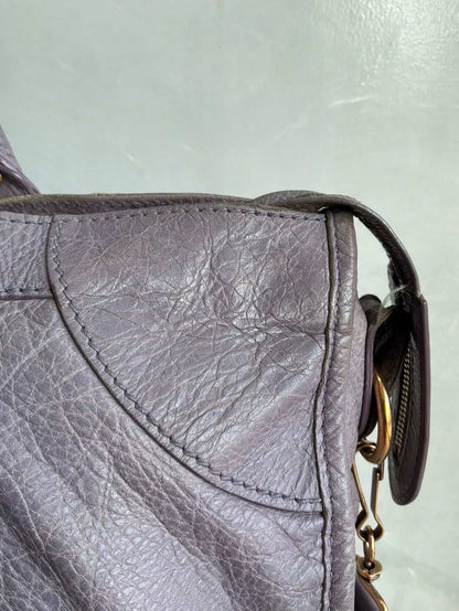 Balenciaga City ‘Part Time’ Purple Lambskin Shoulder Bag