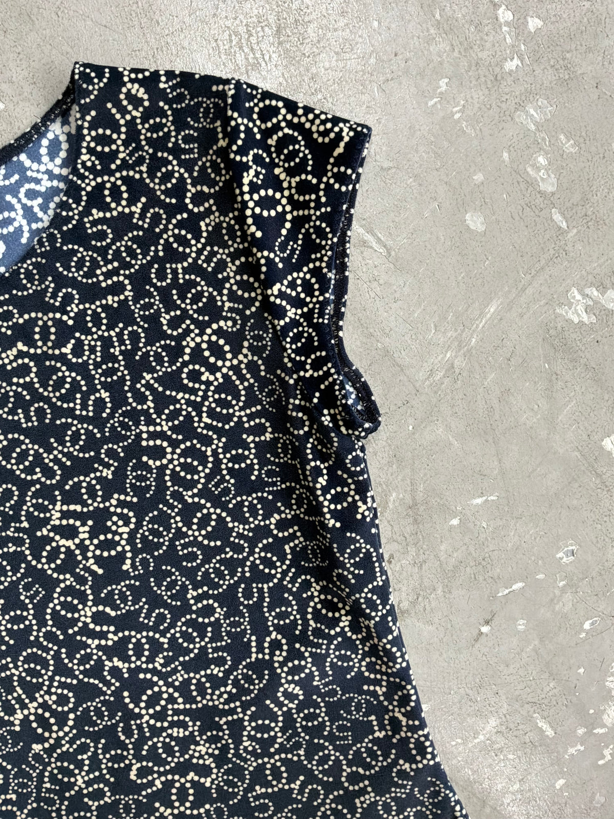 Chanel No. 5 All Over Print Velvet Top