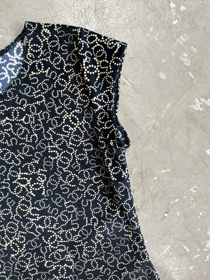 Chanel No. 5 All Over Print Velvet Top