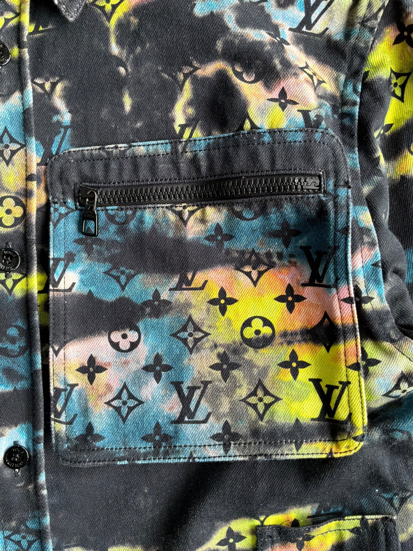 Louis Vuitton Multicolor Tie Dye Denim Shirt