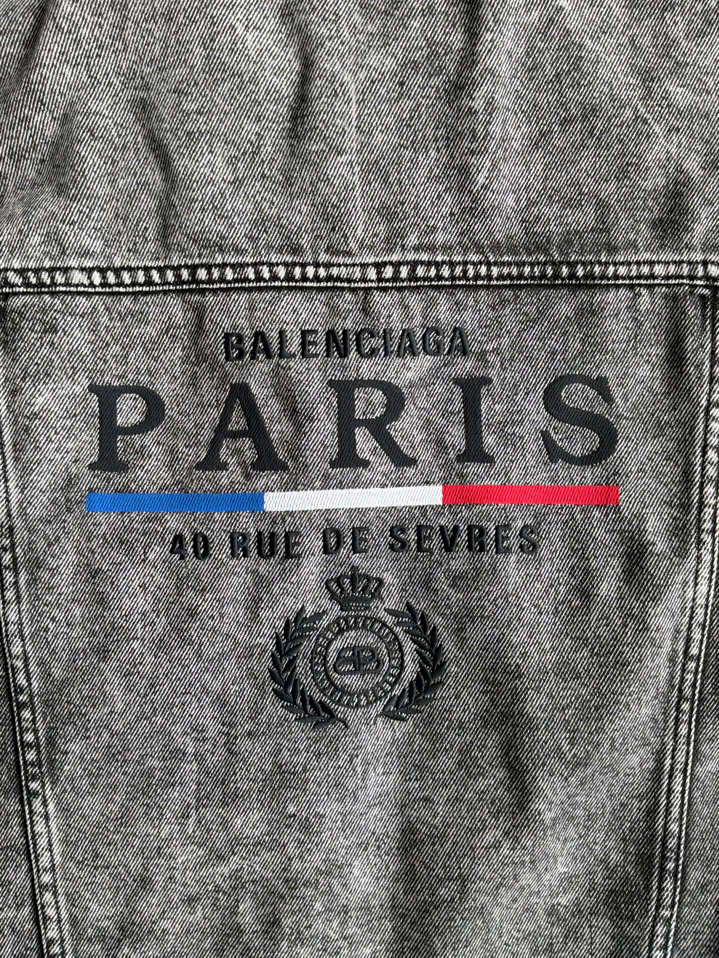 Balenciaga Rue De Paris Washed Denim Jacket