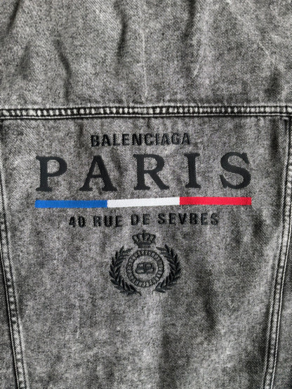 Balenciaga Rue De Paris Washed Denim Jacket