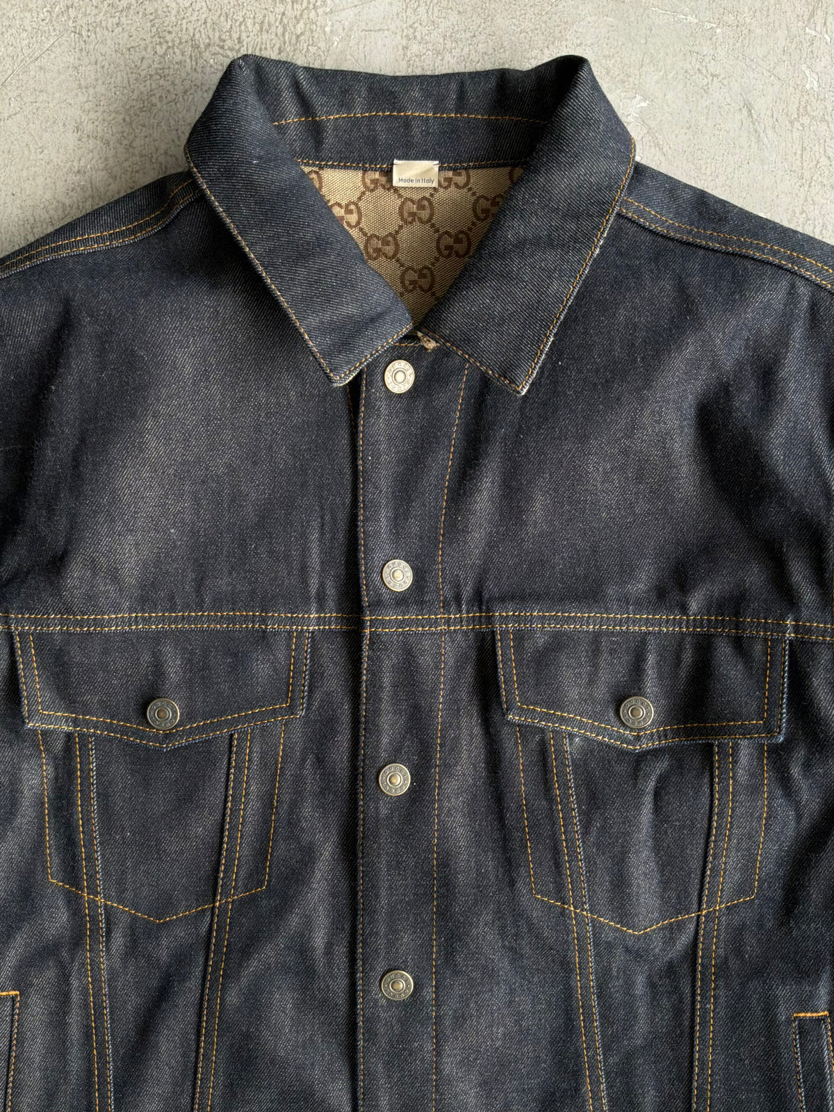 Gucci Monogram Reversible Denim Jacket