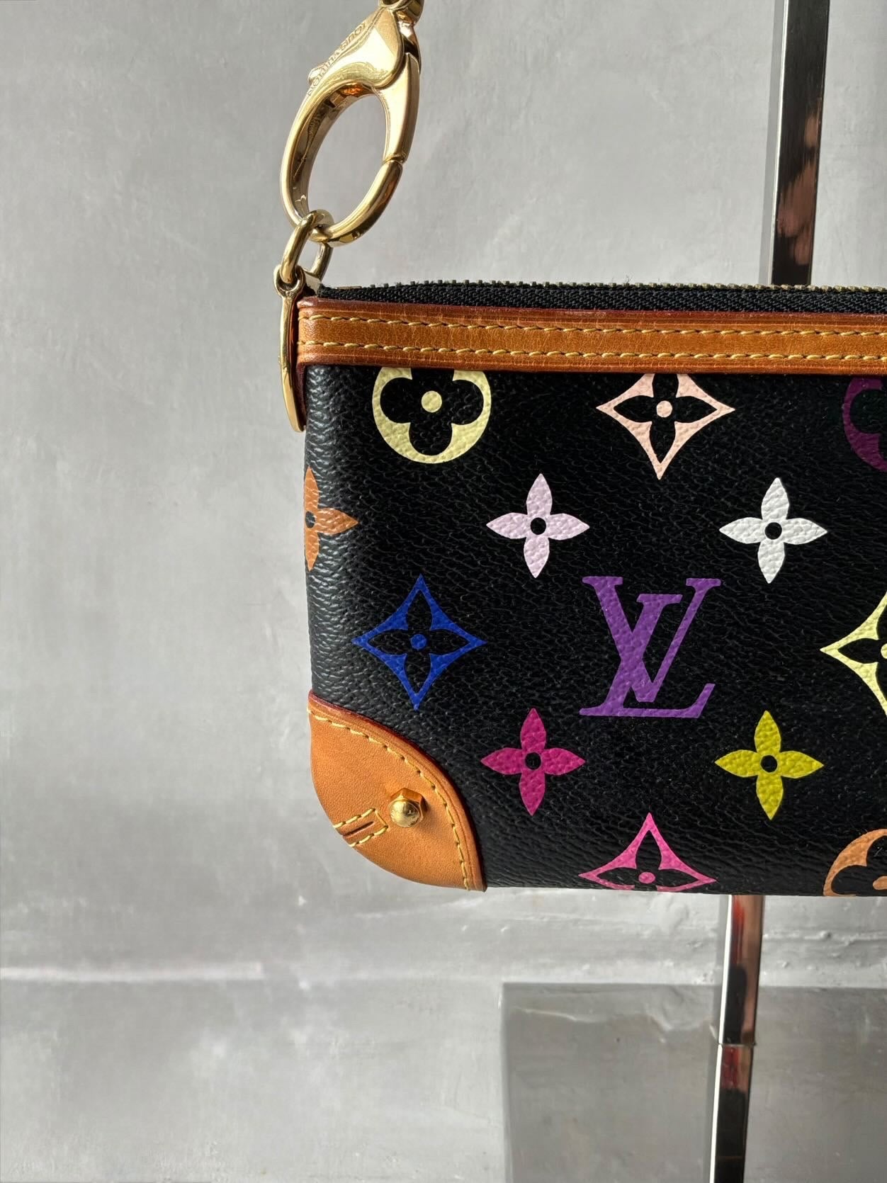 Louis Vuitton X Murakami Black Multicolor Mini Pochette