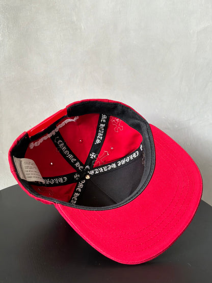 Chrome Hearts Red & White Multipatch Baseball Hat