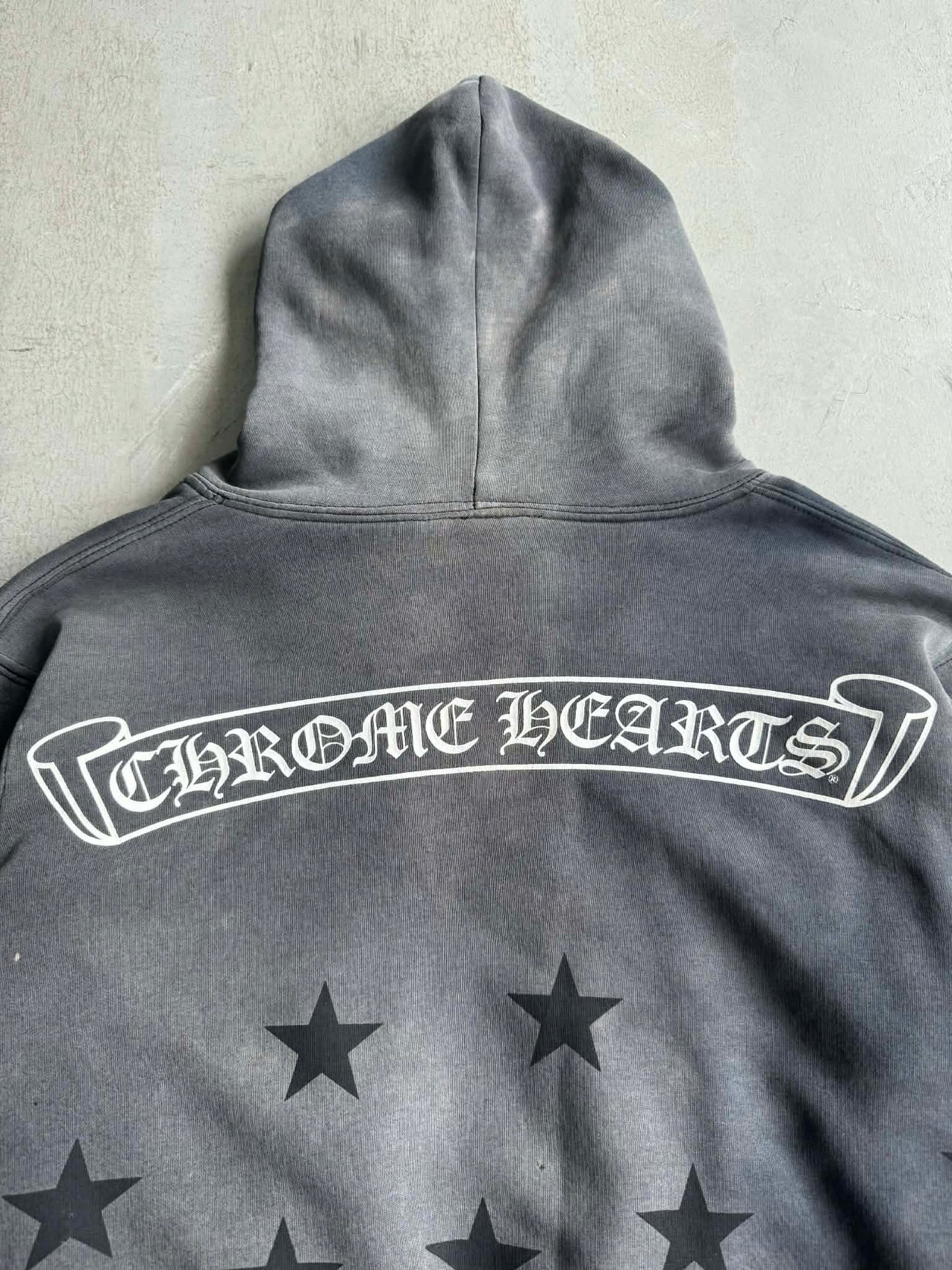 Chrome Hearts Perfect Fade Scroll and Star Thermal Zip Hoodie