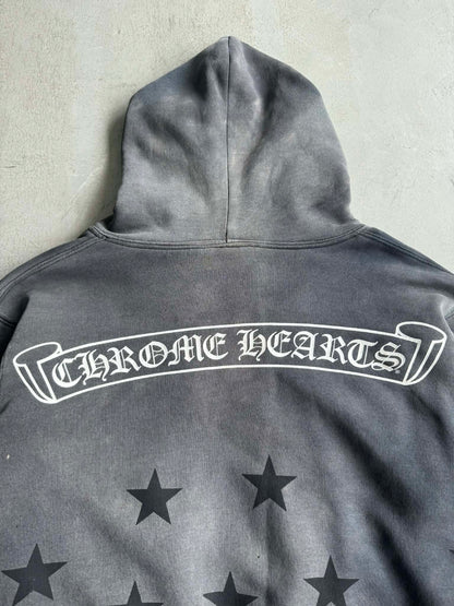 Chrome Hearts Perfect Fade Scroll and Star Thermal Zip Hoodie