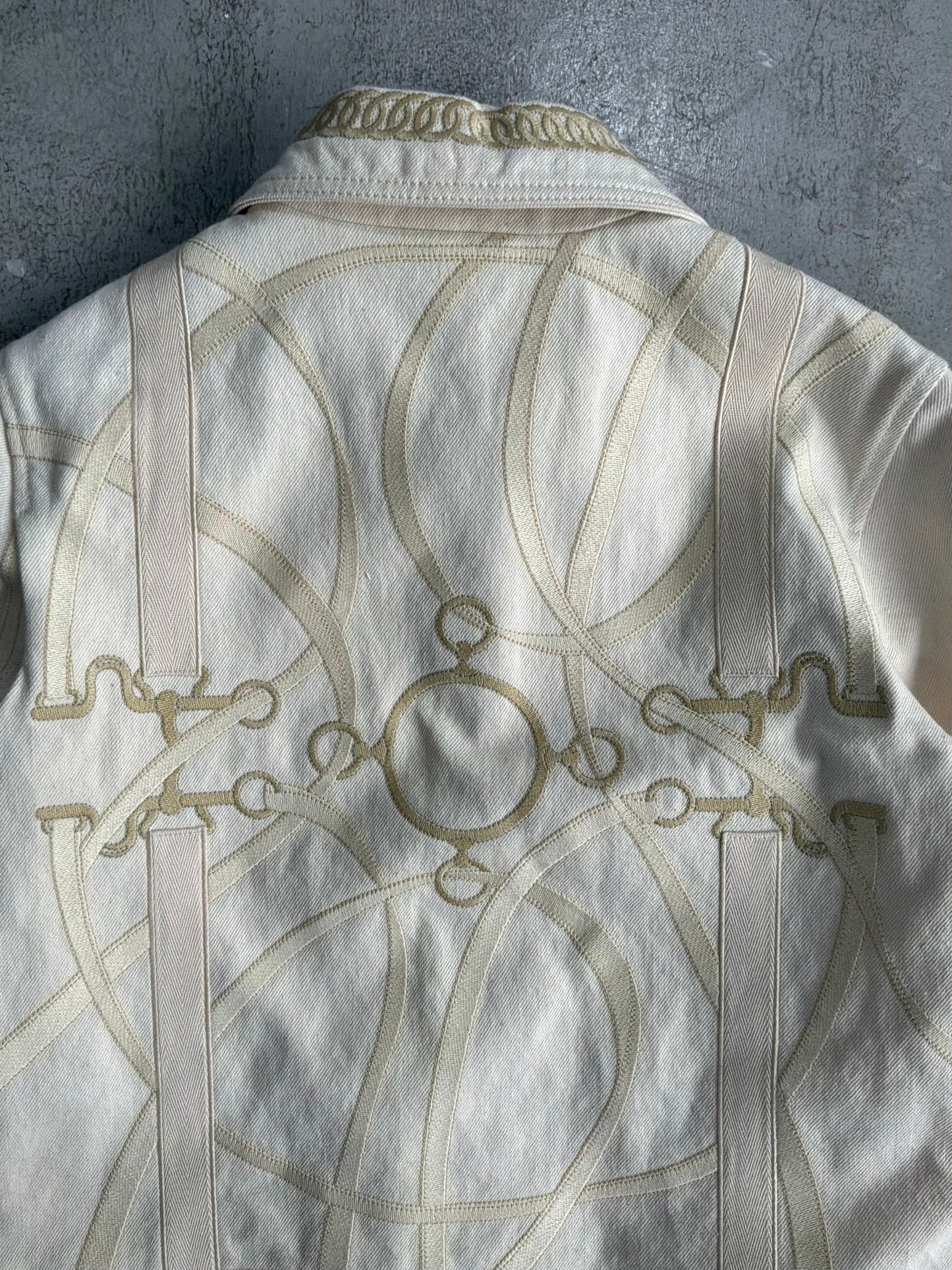 Hermes Embroidered Designs Denim Jacket