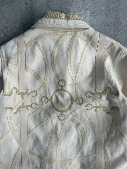Hermes Embroidered Designs Denim Jacket